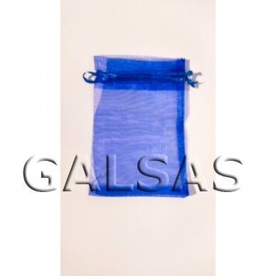 Dovanu maišeliai - organza, melyna spalva, 10 x 14 cm - juvelyrikos, bižuterijos papuošalų pakavimui.
