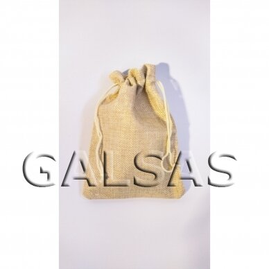 Lininiai maišeliai dovanoms - 10 x 14 cm - juvelyrikai, bižuterijai, papuošalams. Spalva-smėlio