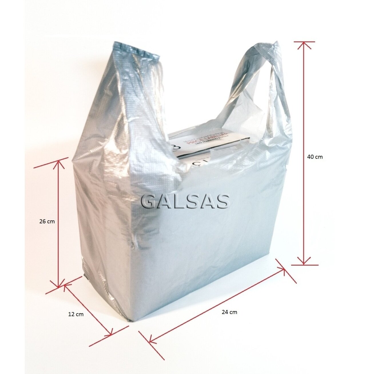 HDPE T-Shirt Bags with Handles, 26 x 40 cm, 25 microns, Pack of 100 HDPE T-Shirt Bags with Handles, 26 x 40 cm, 25 microns, Pack of 100