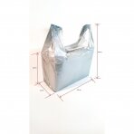 Plastikiniai maišeliai HDPE su rankenomis prekių įpakavimui. Matmuo 26 x 40 cm 25 mkr 100 vnt