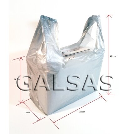 HDPE T-Shirt Bags with Handles, 26 x 40 cm, 25 microns, Pack of 100