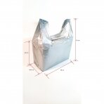 HDPE plastmasas maisiņi ar rokturiem preču iepakošanai. Izmēri 36 x 55 cm 25 mkr 100 gab