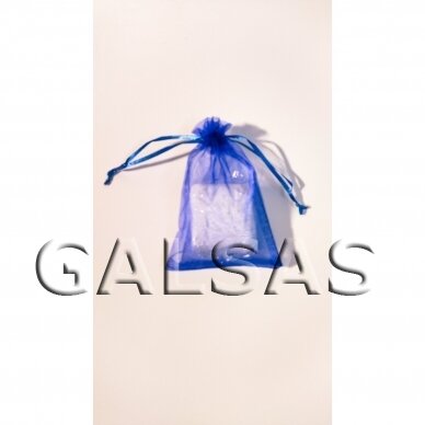 Dāvanu maisiņi - organza, zilā krāsā, 7 x 9 cm - rotaslietām un juvelierizstrādājumu iesaiņošanai.
