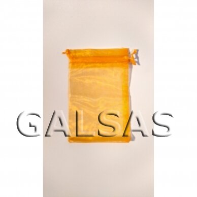 Dovanu maišeliai - organza, oranžinė spalva, 7 x 9 cm - juvelyrikos, bižuterijos papuošalų pakavimui.