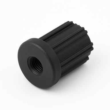 Plastic insert for D-25 mm tube for caster installation, M10 thread Plastic insert for D-25 mm tube for caster installation, M10 thread