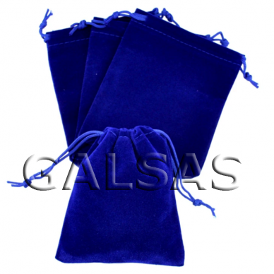 Бархатные мешочки 9 х 12 см, цвет синий, в упаковке 50 шт.