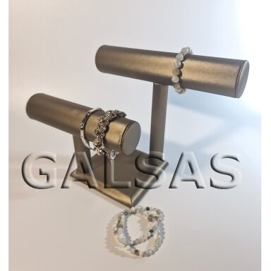 Two-Tier Stand for Bracelets, Chains and Watches. Brown Faux Silk