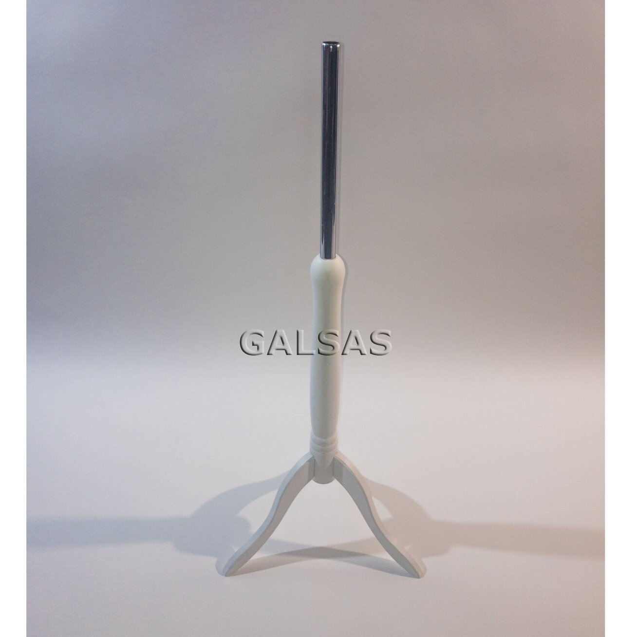 Bracket holder for a dress form (tailoring mannequin). Lacquered tinted white wood
