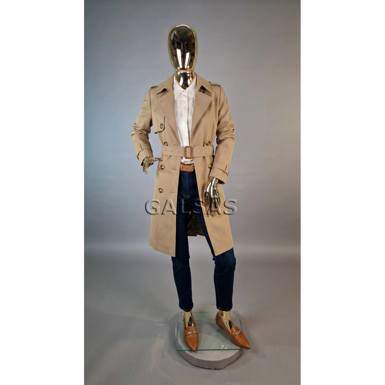 Gold Female Full-Body Mannequin BF5-GOLD - full-body. Plastic. 1