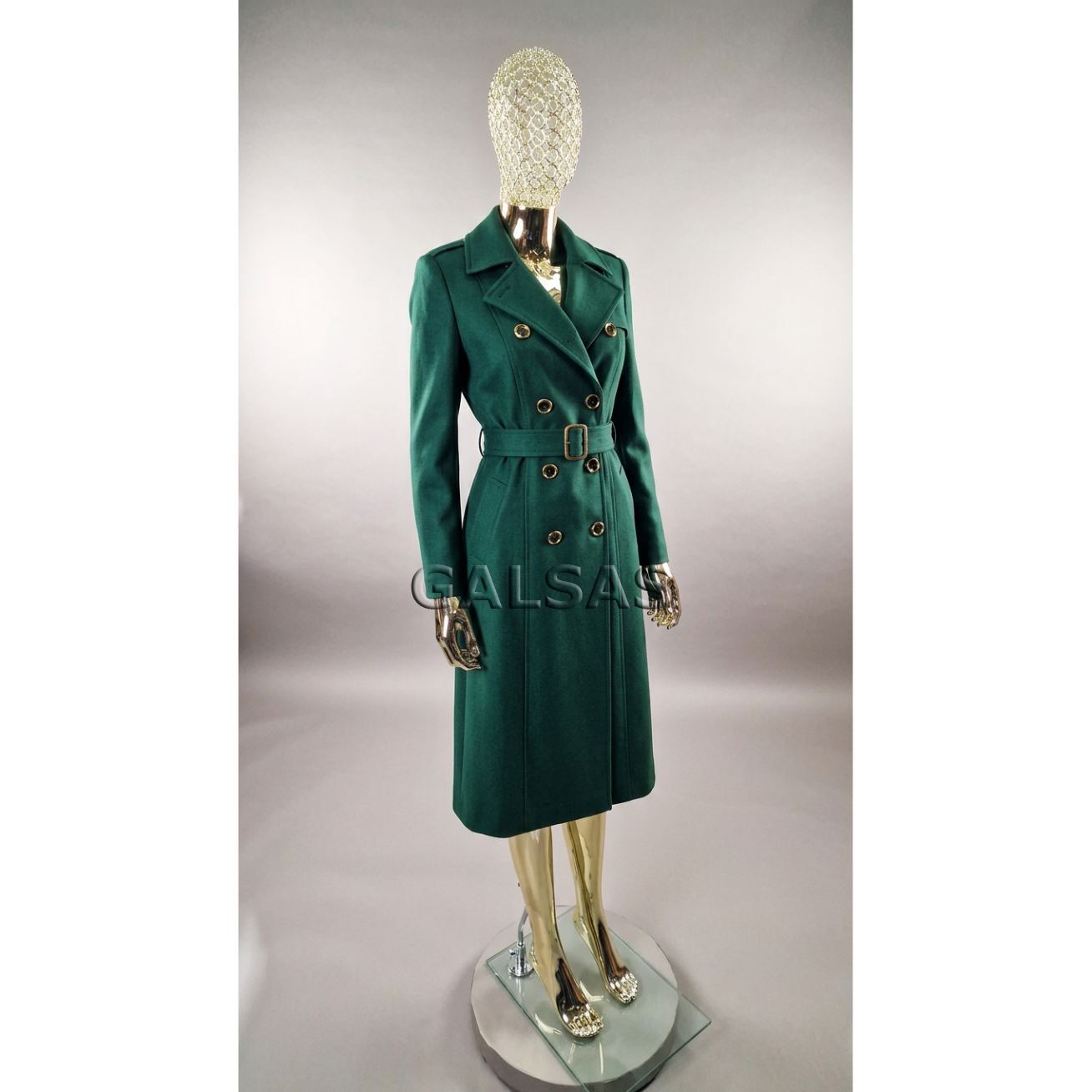 Gold Female Mannequin with Metal Head – Model BF6-TIN-GOLD. Full-Body. 10
