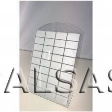 Auskarų stovas, skaidrus plastikas - AUS-PL-4x9-SK