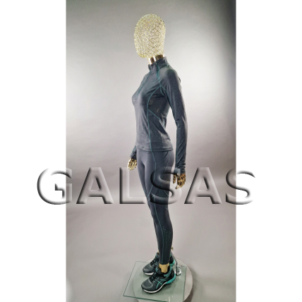 Gold Female Mannequin with Metal Head – Model BF6-TIN-GOLD. Full-Body. 4
