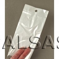 Прозрачные пакеты с клейкой лентой - 8 x 11 +3 см - с белой задней стенкой и отверстием