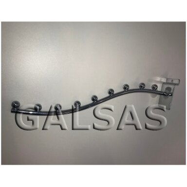 Slatwall Hook - "Wave" Shape, 350 mm Length, for Clothing