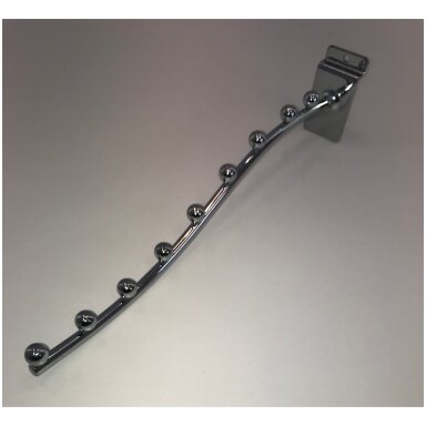 Slatwall Hook - "Wave" Shape, 350 mm Length, for Clothing