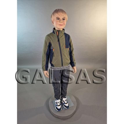 Child Boy Mannequin VAI-PLA-K-13-SUK-BER, Full-Body, with Face, Skin Tone. Material: plastic. 3