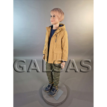 Child Boy Mannequin VAI-PLA-K-13-SUK-BER, Full-Body, with Face, Skin Tone. Material: plastic. 5