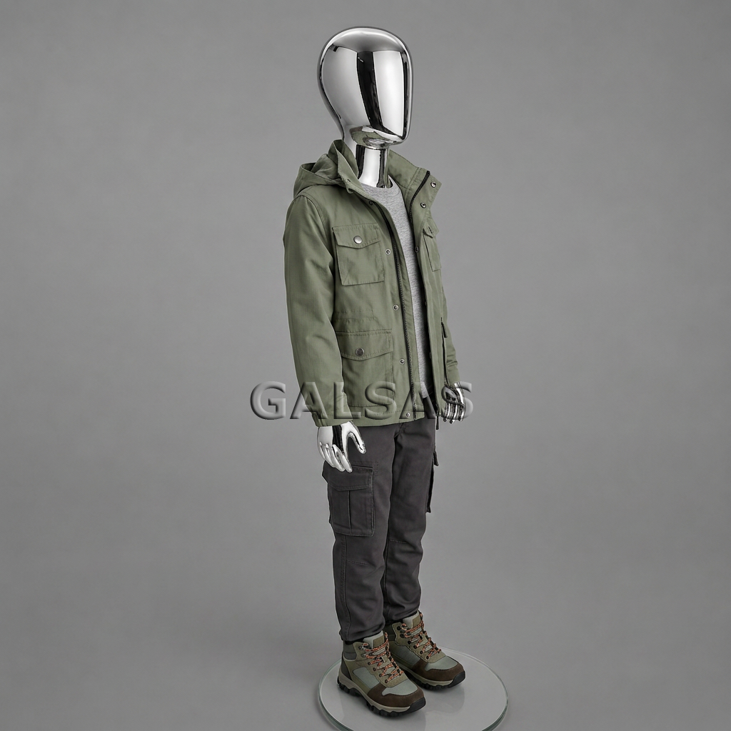 Child Mannequin VAI-SILVER-116 - Full-Body, Silver Color. Plastic 5