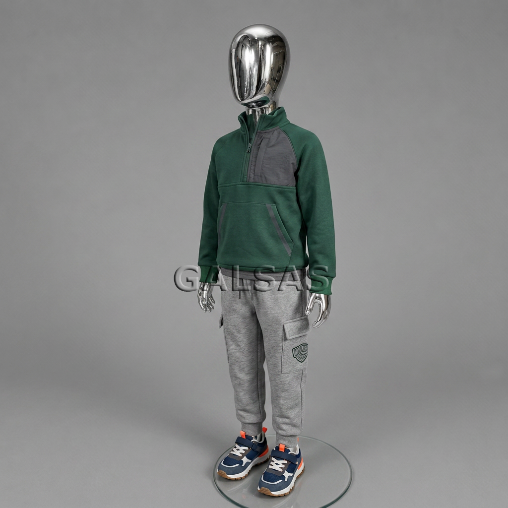 Child Mannequin VAI-SILVER-116 - Full-Body, Silver Color. Plastic 1
