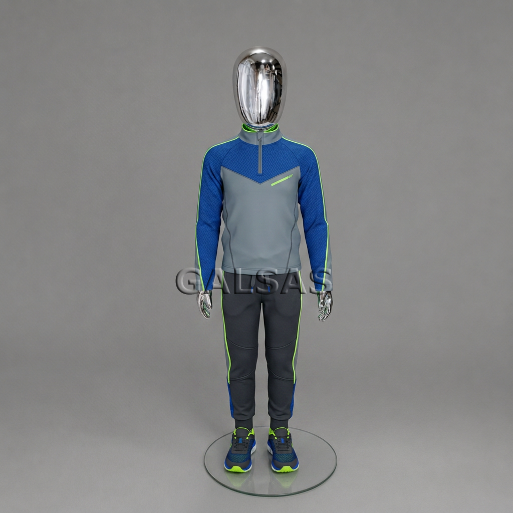 Child Mannequin VAI-SILVER-85 - full-body, silver color. Plastic 5