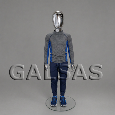 Child Full-Body Mannequin VAI-SILVER-130 - full-body, silver color. Plastic Child Full-Body Mannequin VAI-SILVER-130 - full-body, silver color. Plastic