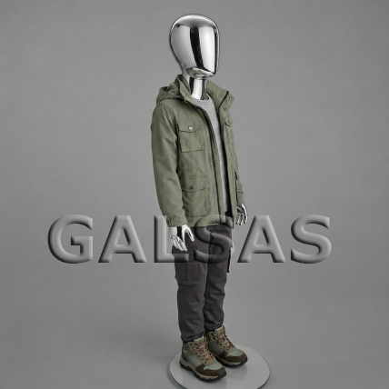Child Mannequin VAI-SILVER-116 - Full-Body, Silver Color. Plastic 5