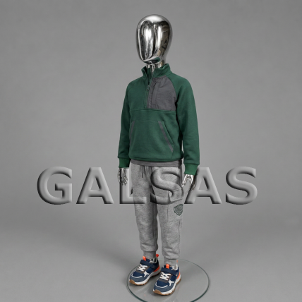 Child Mannequin VAI-SILVER-116 - Full-Body, Silver Color. Plastic 1