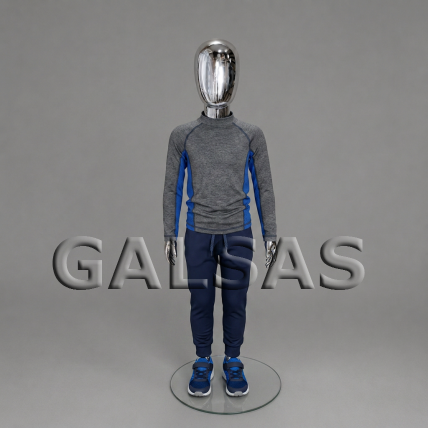 Child Mannequin VAI-SILVER-116 - Full-Body, Silver Color. Plastic 3