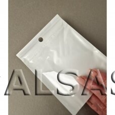 Прозрачные пакеты с клейкой лентой - 8 x 9 +3см - с белой задней стенкой и отверстием