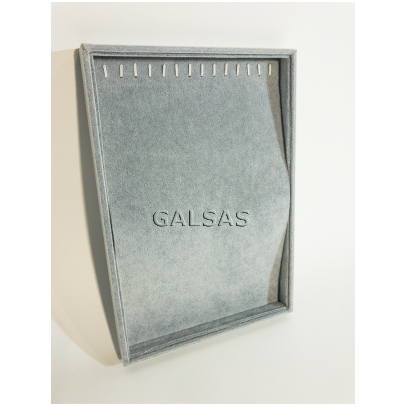 Vertical Necklace Display Tray-Box, Grey Velour, 25 x 35 cm 1