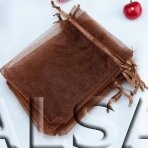 Тканные подарочные мешочки - органза, коричневый цвет, 5 х 7 см - для украшений, ювелирики, бижутерии.