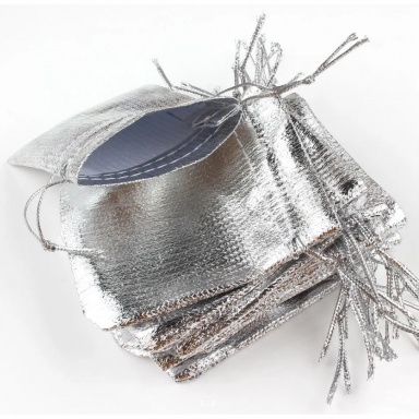 Silver Fabric Gift Bags, 9 x 12 cm, Pack of 100