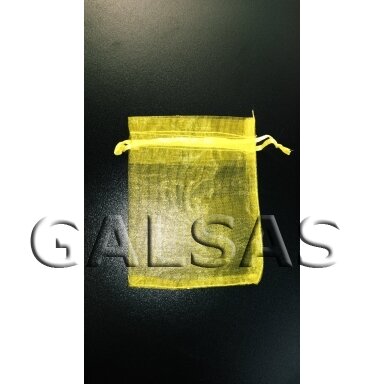 Kinkekotid - organza, värv "yellow lemon", 10 x 14 cm - juveelide ja kostüümikaunistuste pakendamiseks.