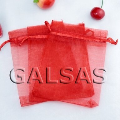 Red Organza Gift Bags, 9 x 12 cm, Pack of 100