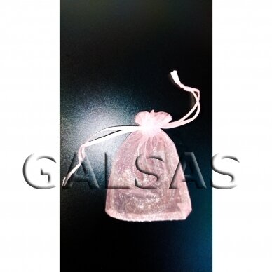 Dāvanu maisiņi - organza, rozā krāsa, 5 x 7 cm - rotaslietām, juvelierizstrādājumu iesaiņošanai.