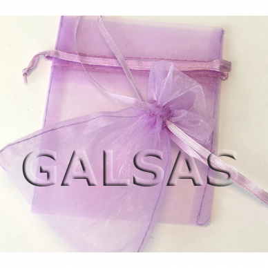 Dovanu maišeliai, organza, 5 x 7 cm, šviesiai violetinė spalva.