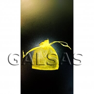 Dovanu maišeliai - organza, "geltona citrina" spalva, 10 x 14 cm - juvelyrikos, bižuterijos papuošalų pakavimui.