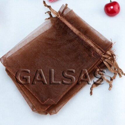 Brown Organza Gift Bags, 10 x 14 cm, Pack of 100 2 Brown Organza Gift Bags, 10 x 14 cm, Pack of 100 2