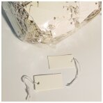 Etiketės markiracijai - su gumyte - juvelyrikos, bižuterijos prekėms - 3,5x1,8 cm - BALTA