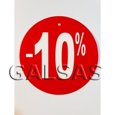 Alennusetiketti ”10 %” – pyöreä paperi. Saatavilla olevat halkaisijat – 50 mm, 120 mm tai 250 mm. Alennusetiketti ”10 %” – pyöreä paperi. Saatavilla olevat halkaisijat – 50 mm, 120 mm tai 250 mm.