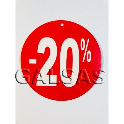 20% Discount Label - Round Paper. Choose the label diameter: 120 mm, 250 mm.