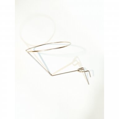 Headwear hanger for gridwall panel. Horizontal. Silver color