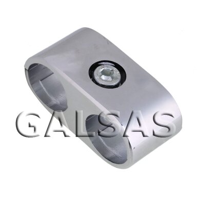 Inline connector for two chrome-plated 25 mm tubes