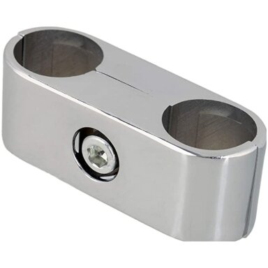 Longitudinal Connector for Two Chrome-Plated 25 mm Tubes