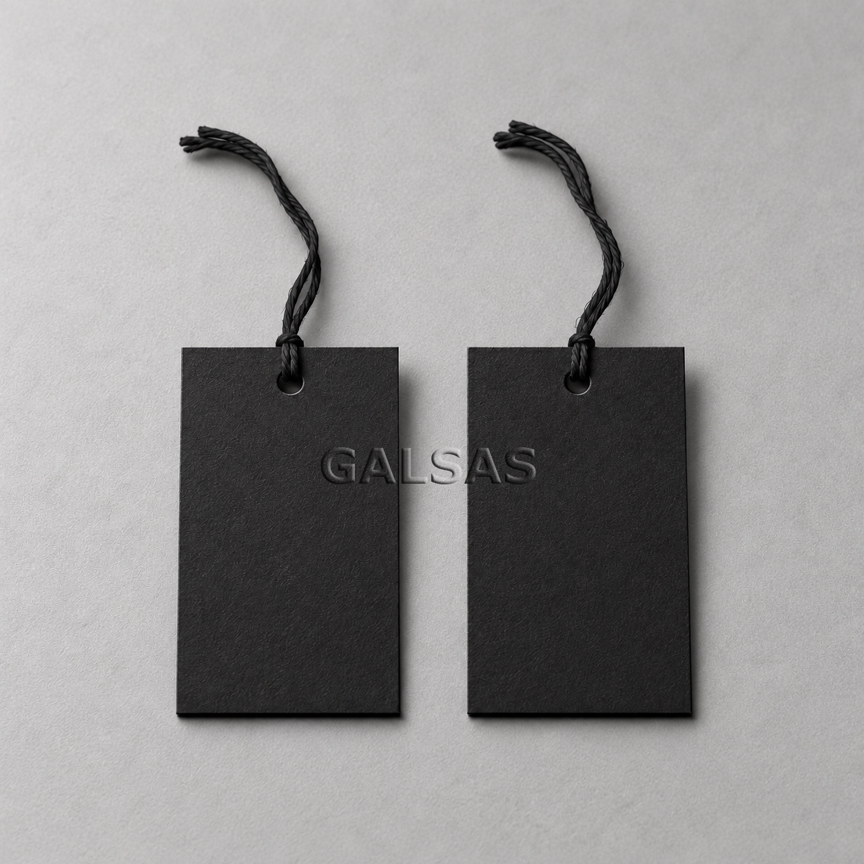 Paper Jewelry Tags with Elastic Loop, 35 x 18 mm, Black