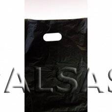 Melni plastmasas iepakojuma maisiņi ar rokturi - 25 x 35 cm, 100 gab.