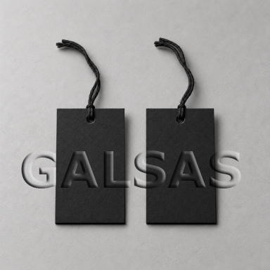 Hanging Tag, 37 x 23 mm, for Product and Merchandise Marking. Black Hanging Tag, 37 x 23 mm, for Product and Merchandise Marking. Black