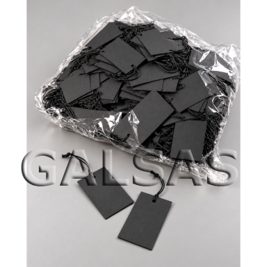 Hanging Tag, 37 x 23 mm, for Product and Merchandise Marking. Black Hanging Tag, 37 x 23 mm, for Product and Merchandise Marking. Black