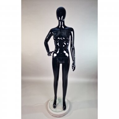 Glossy Black Female Full-Body Mannequin, Model 6007-J-BLIZG. Plastic. Glossy Black Female Full-Body Mannequin, Model 6007-J-BLIZG. Plastic.