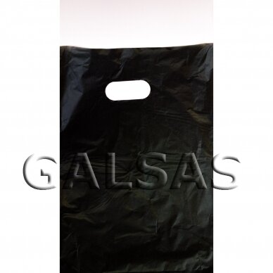 Juodi maišeliai prekėms - su rankėna, plastikiniai, 30 x 40 cm, 100 vnt